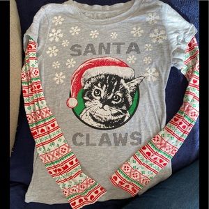 “Santa Claws” Christmas cat shirt